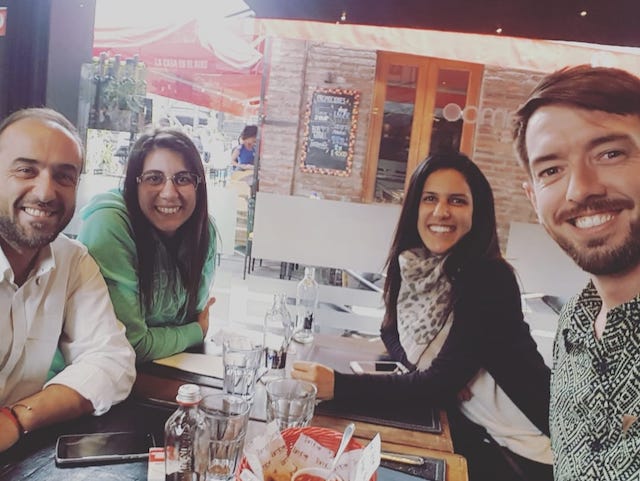 Granola with cherries and strawberries